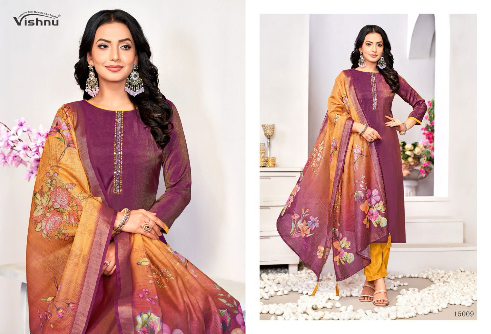Alizza By Vishnu Roman Shimmer Designer Dress Material Exporters In India